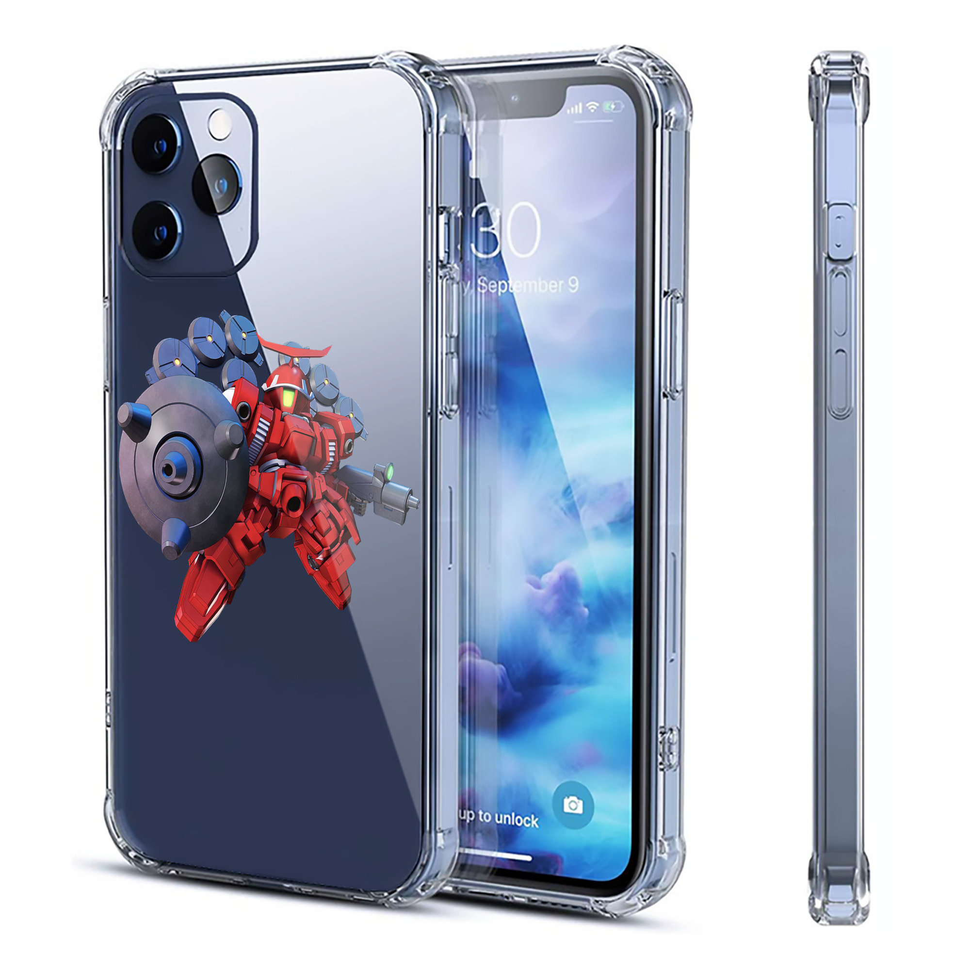 （画像用） 機動戦士ガンダム Mobile Suit Gundam 【iPhone 12シリーズ対応】透明スマホケース（クリアソフトケース）
